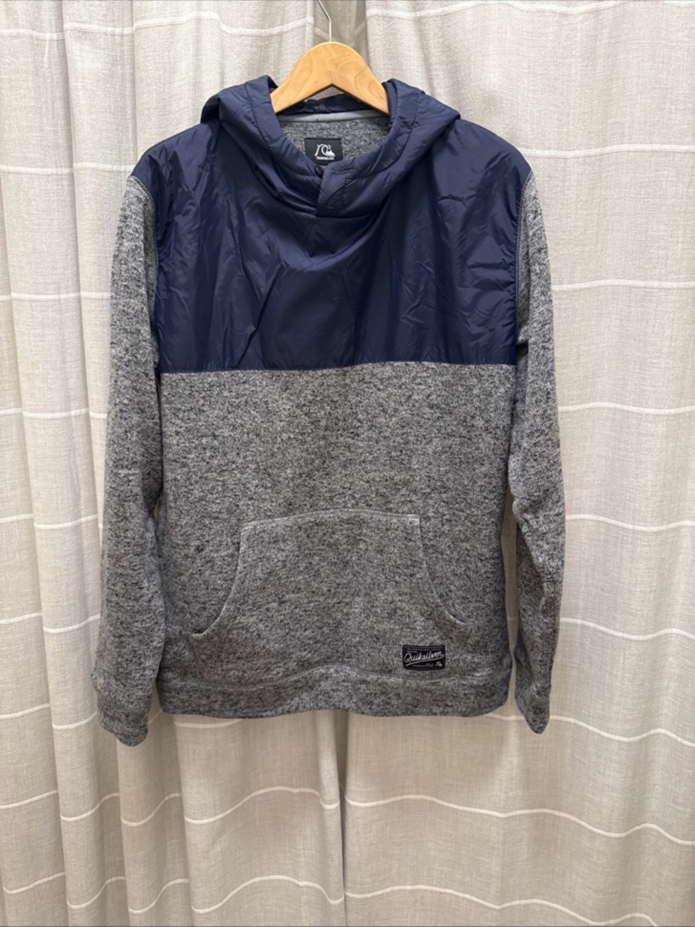 Quiksilver Navy & Heather Gray Fleece Pullover